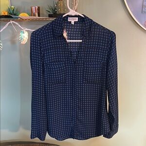 Express Navy Geometric Shirt